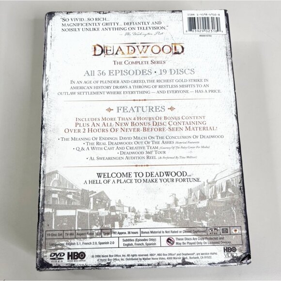 Deadwood The Complete HBO Series (DVD Box Set 2008 19-Disc Set) Brand New Sealed - Picture 2 of 3